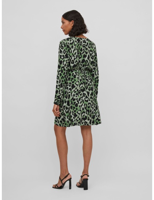 VESTIDO CORTO AJUSTABLE CINTURA ANIMAL PRINT