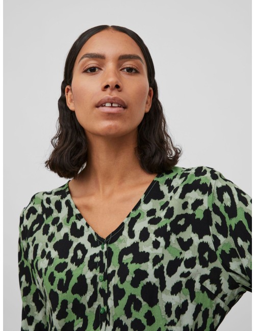 VESTIDO CORTO AJUSTABLE CINTURA ANIMAL PRINT