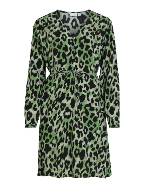 VESTIDO CORTO AJUSTABLE CINTURA ANIMAL PRINT