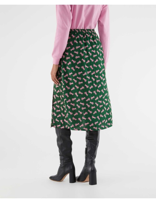 FALDA MIDI ELÁSTICA CON ESTAMPADO DE CONEJOS