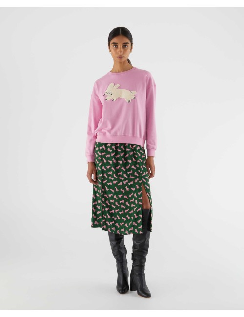 FALDA MIDI ELÁSTICA CON ESTAMPADO DE CONEJOS
