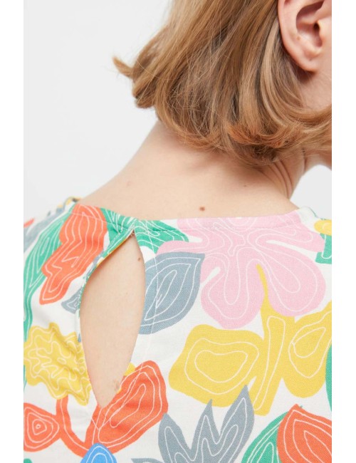 VESTIDO MANGA LARGA ESTAMPADO FLORAL MULTICOLOR