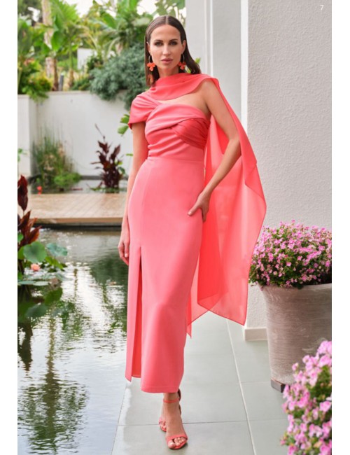 VESTIDO BIELÁSTICO HOMBRO SATÉN