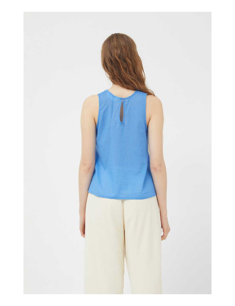 TOP CUELLO HALTER AZUL