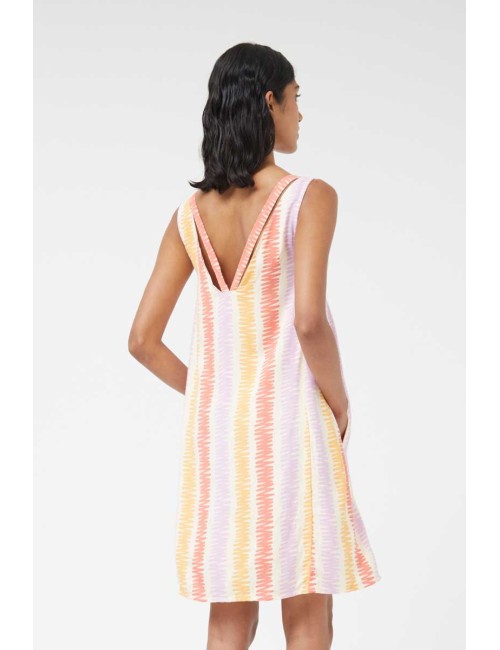 VESTIDO CORTO TIRANTES ESTAMPADO ZIGZAG MULTICOR