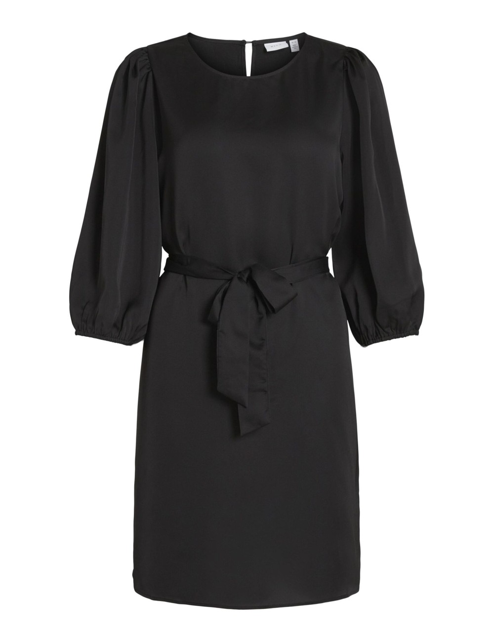 VESTIDO CORTO MANGAS 3/4 NEGRO