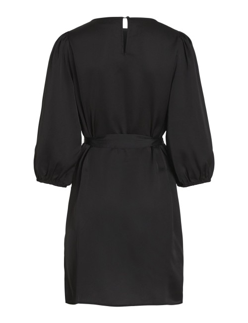 VESTIDO CORTO MANGAS 3/4 NEGRO