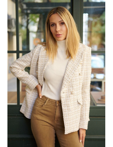 CHAQUETA TWEED BEIGE