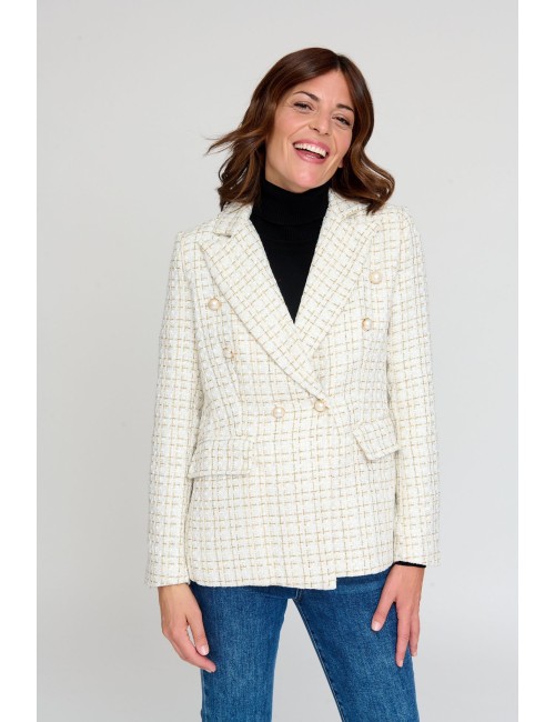 CHAQUETA TWEED BEIGE
