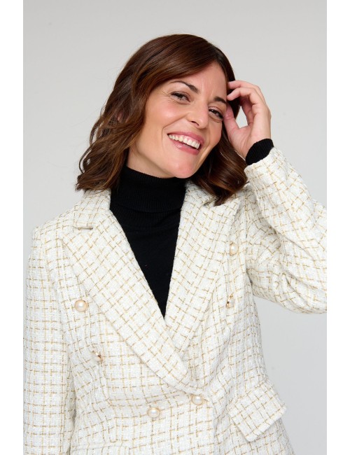 CHAQUETA TWEED BEIGE
