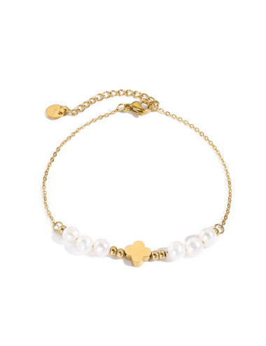 PULSERA ACERO CON PERLAS...