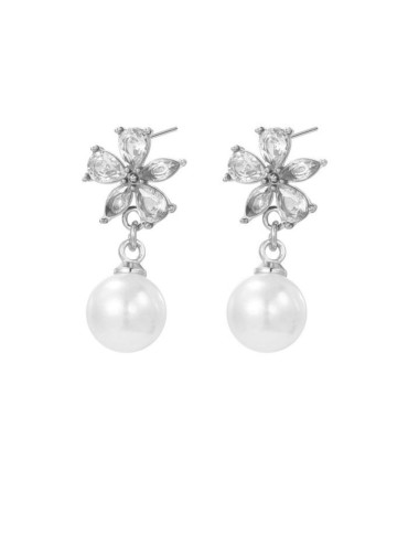 PENDIENTES ACERO FLOR...