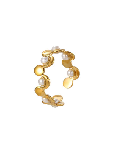 ANILLO ACERO CON PERLAS