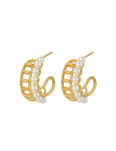 PENDIENTES ACERO CON PERLAS