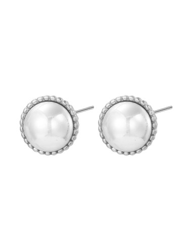 PENDIENTES ACERO PERLA PLANA