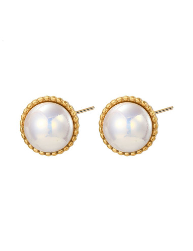 PENDIENTES ACERO PERLA PLANA