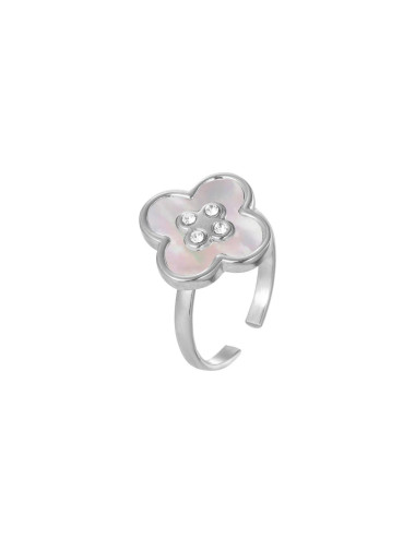 ANILLO ACERO FLOR CON...