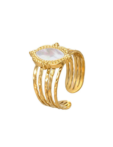 ANILLO ACERO MARCO CON NÁCAR