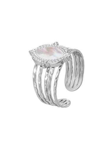 ANILLO ACERO MARCO CON NÁCAR