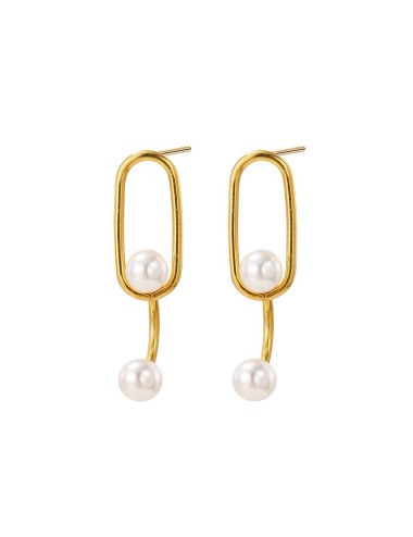 PENDIENTES ÓVALO CON PERLAS