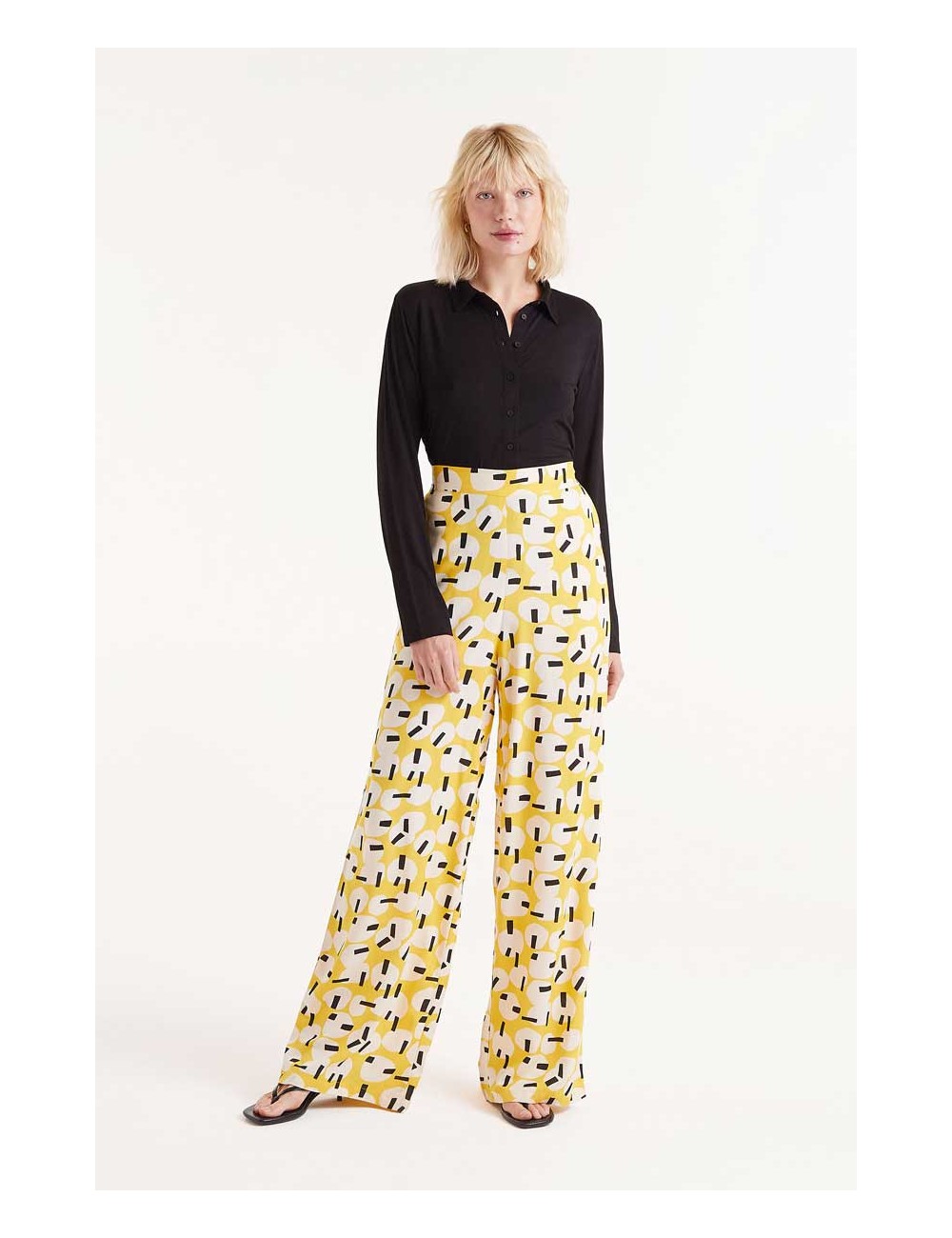 PANTALÓN LARGO ESTAMPADO GEOMÉTRICO ONIGIRI