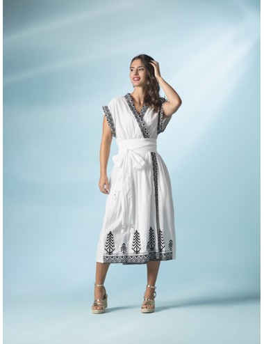 VESTIDO LARGO CRUZADO BLANCO