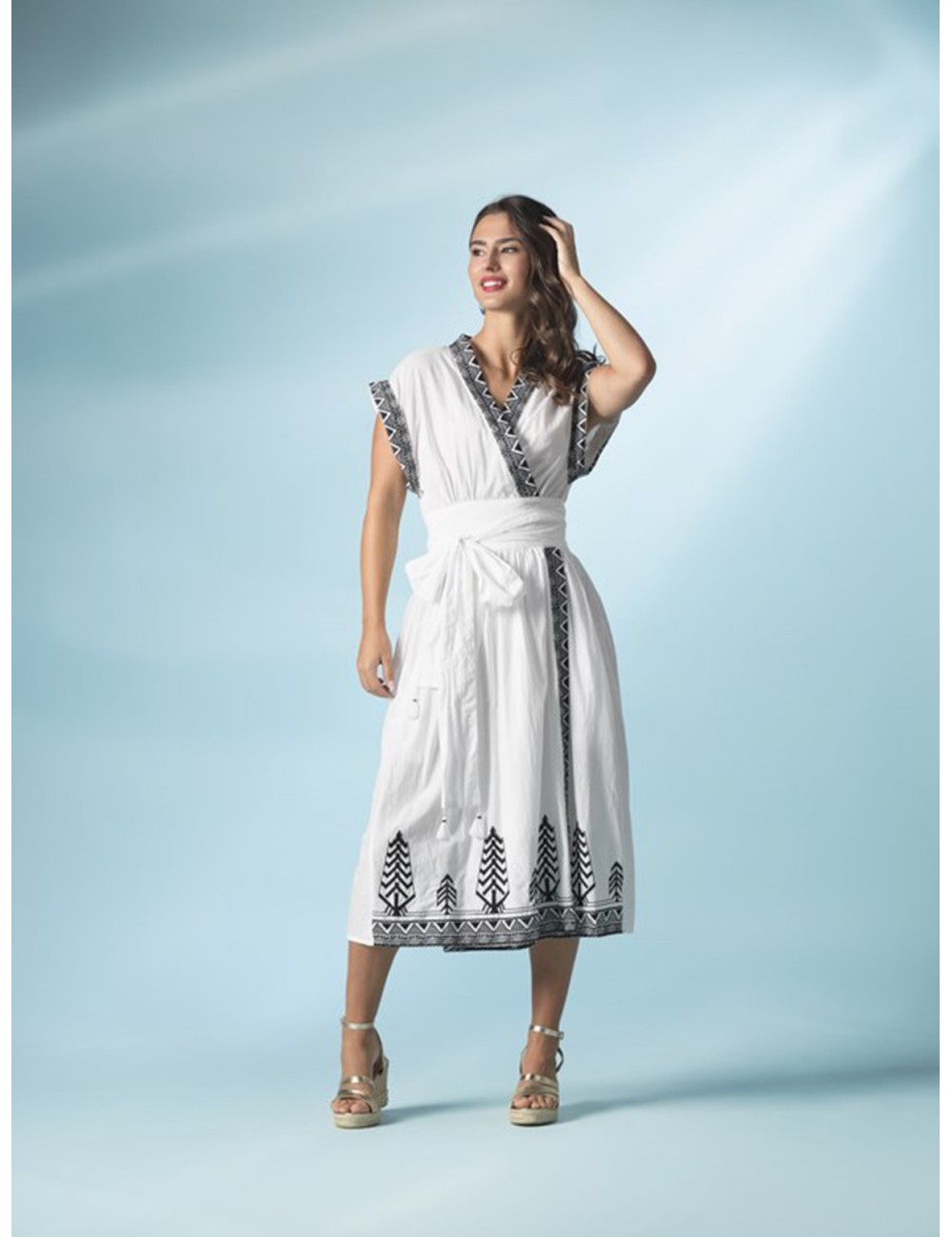 VESTIDO LARGO CRUZADO BLANCO