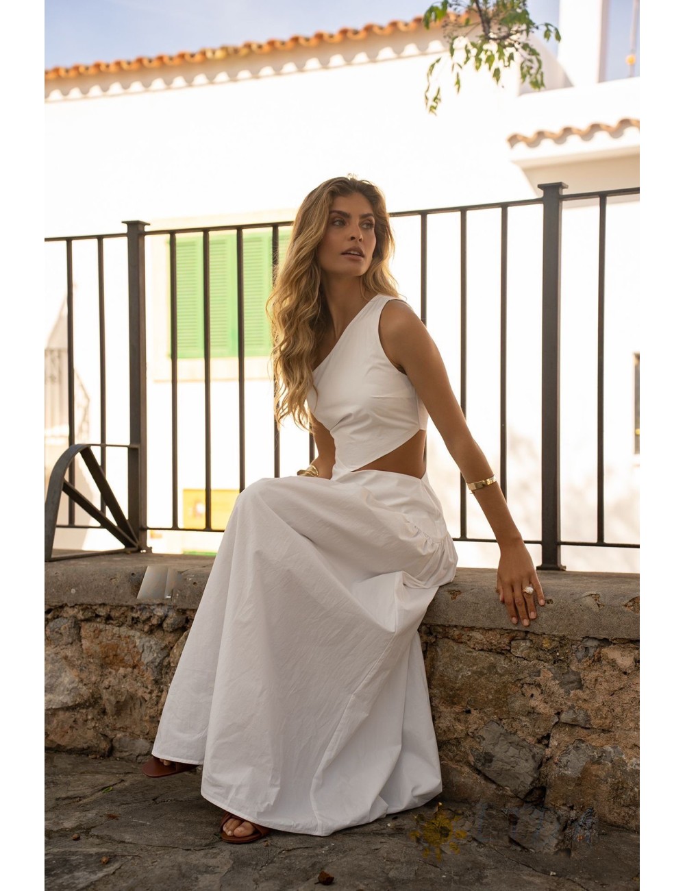 VESTIDO LARGO CUT OUT BLANCO