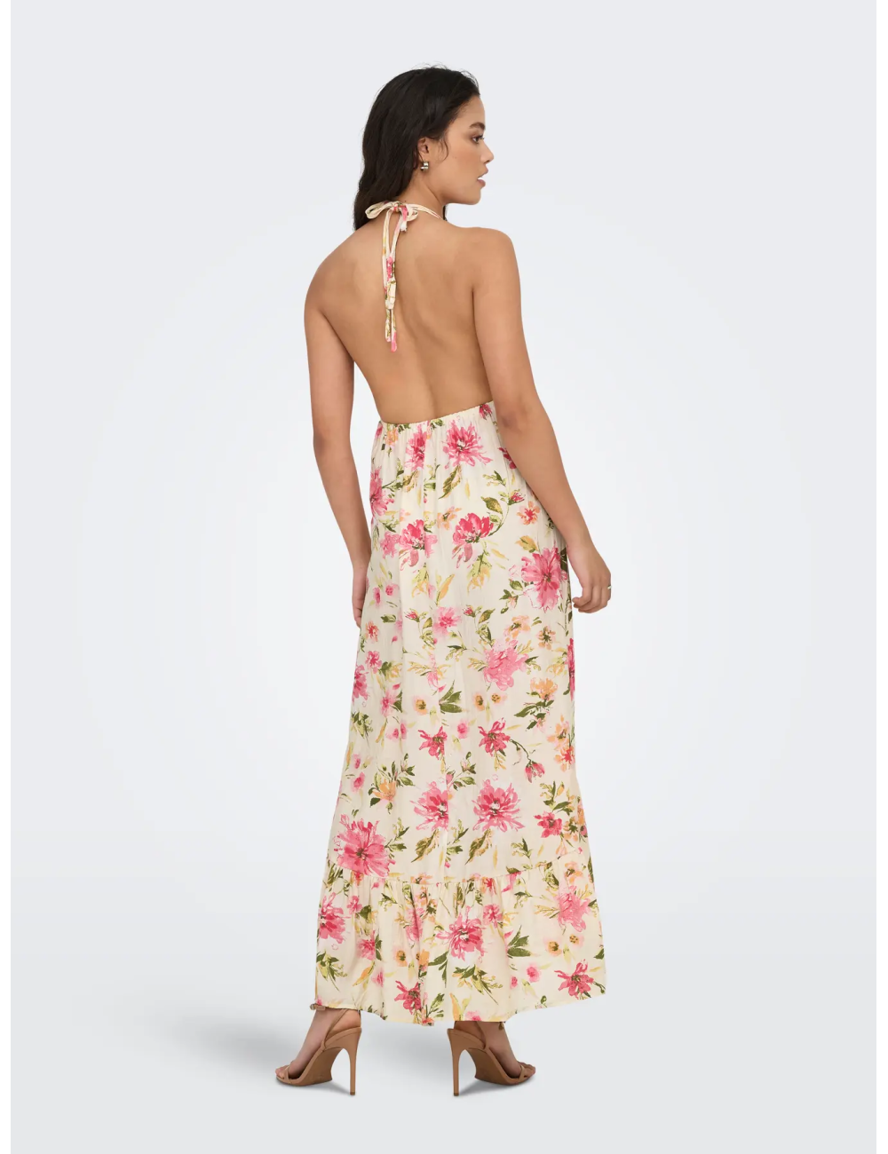 VESTIDO LARGO ESCOTE TRASERO ESTAMPADO FLORAL