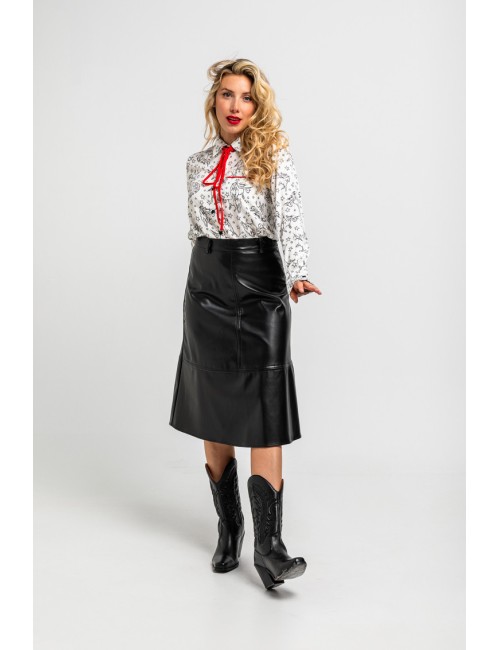 CAMISA LAZADA DE ESTAMAPADO CABALLOS BLANCO Y NEGRO
