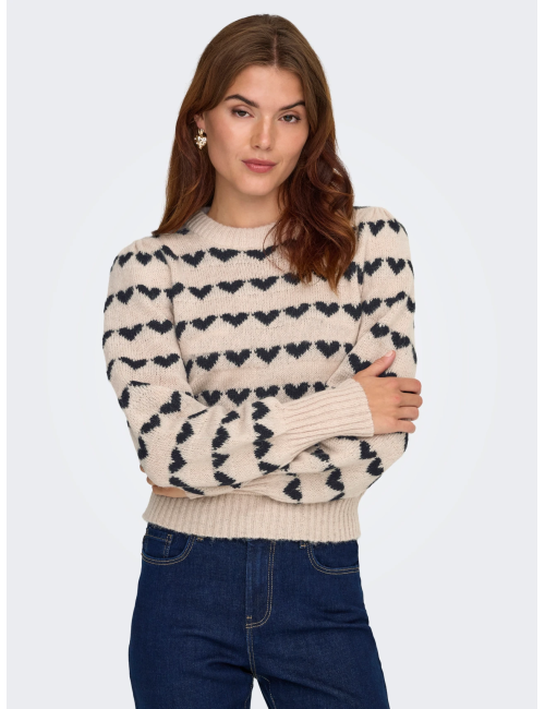 JERSEY PUNTO CORAZONES NEGROS