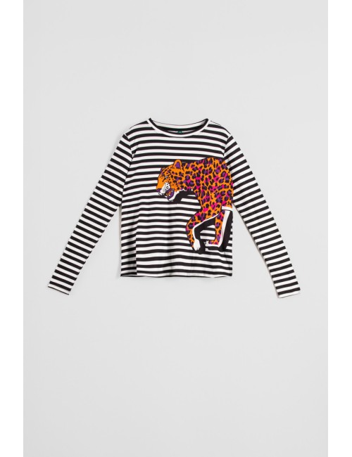 TOP DE ESTAMPADO ANIMAL NARANJA