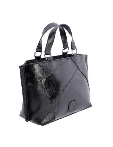 BOLSO DE MANO COMBINADO NEGRO