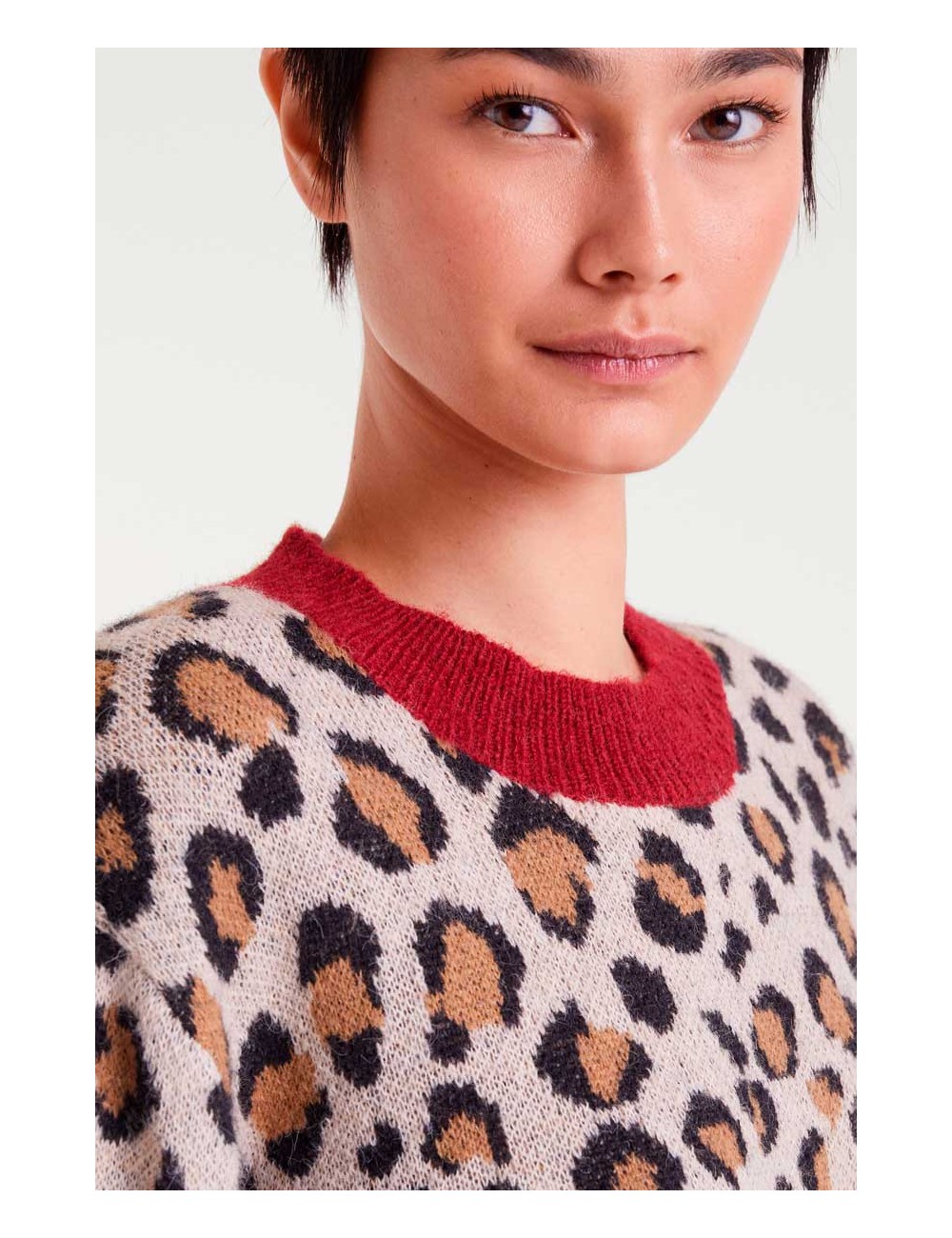 JERSEY JACQUARD CON ESTAMPADO MINI LEOPARD