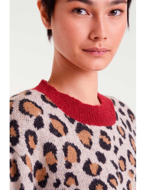 JERSEY JACQUARD CON ESTAMPADO MINI LEOPARD