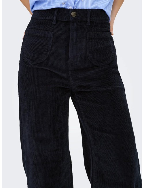 PANTALÓN PANA BOLSILLOS DELANTEROS AZUL MARINO