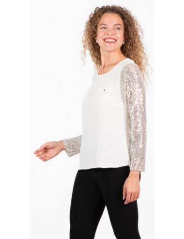 BLUSA MANGAS LENTEJUELAS...