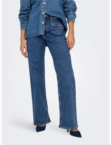 JEANS CINTURA ALTA CORTE...