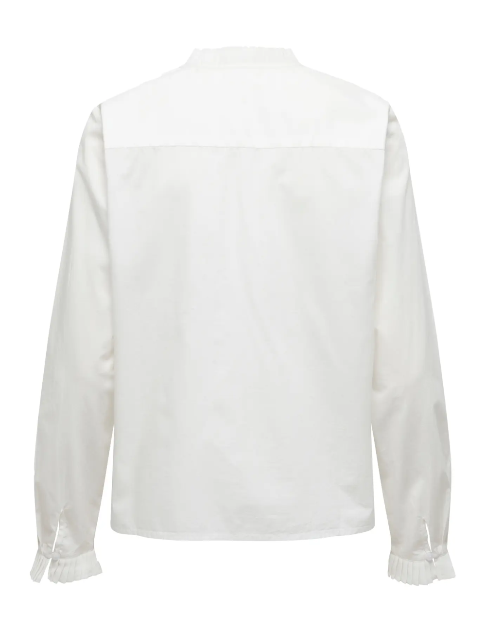 CAMISA CUELLO Y MANGAS PLISADAS BLANCA
