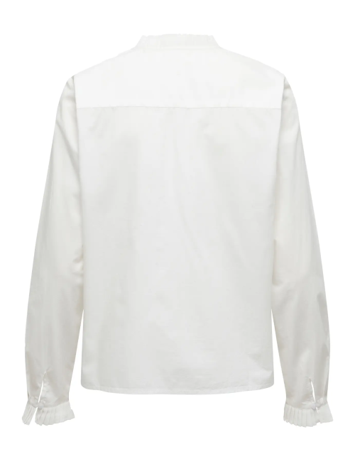 CAMISA CUELLO Y MANGAS PLISADAS BLANCA