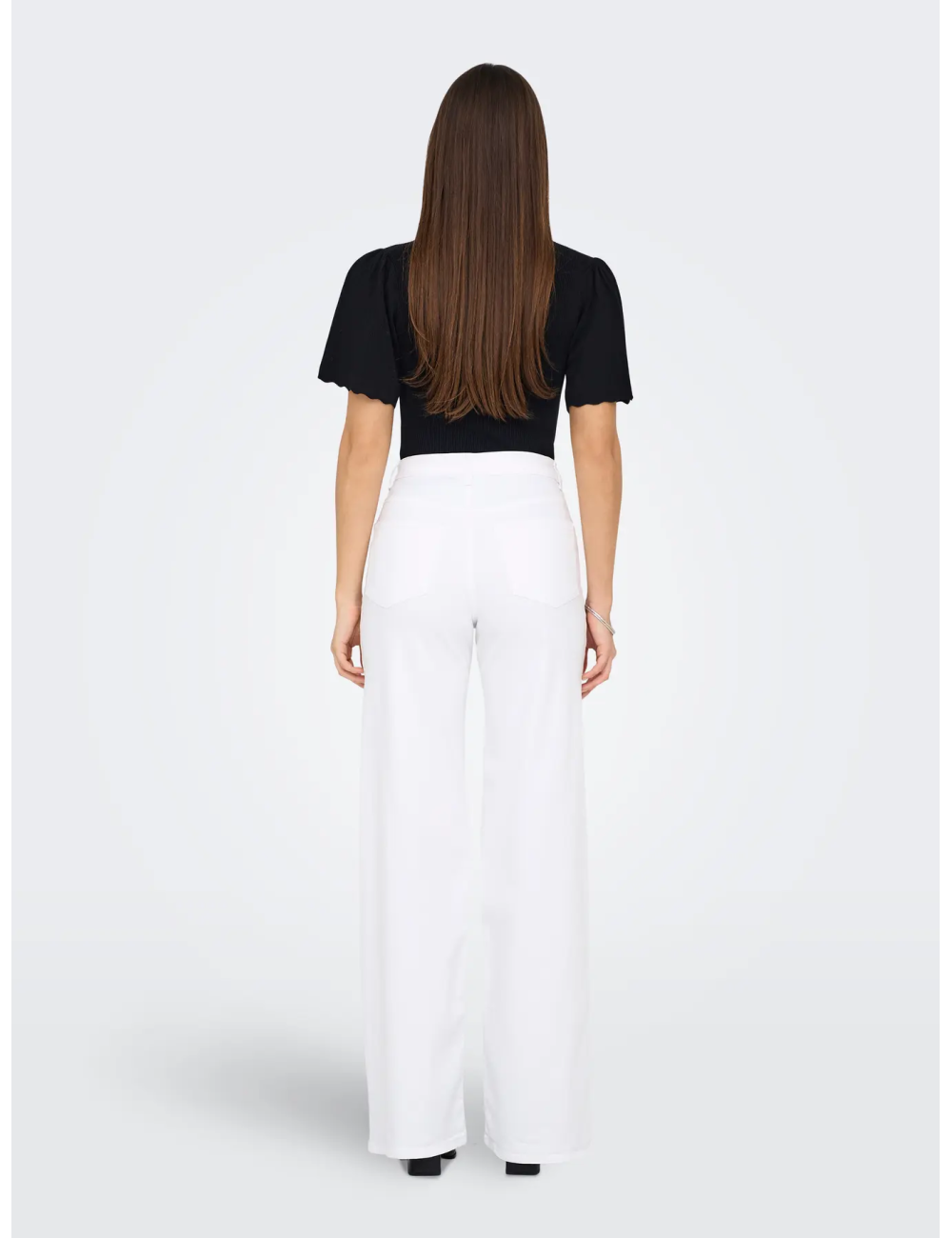 JEANS CINTURA ALTA CORTE WIDE LEG BLANCO