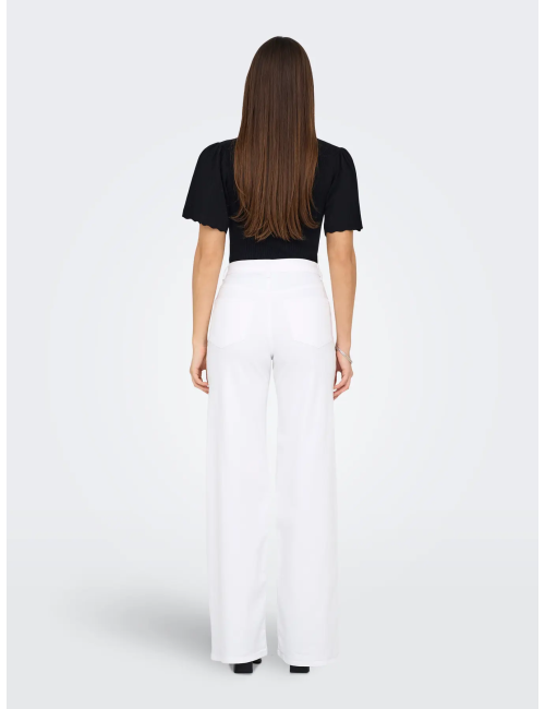 JEANS CINTURA ALTA CORTE WIDE LEG BLANCO