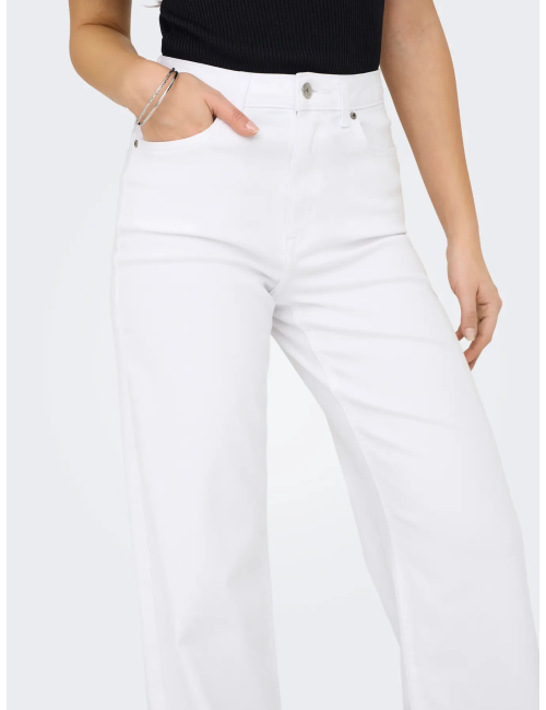 JEANS CINTURA ALTA CORTE WIDE LEG BLANCO