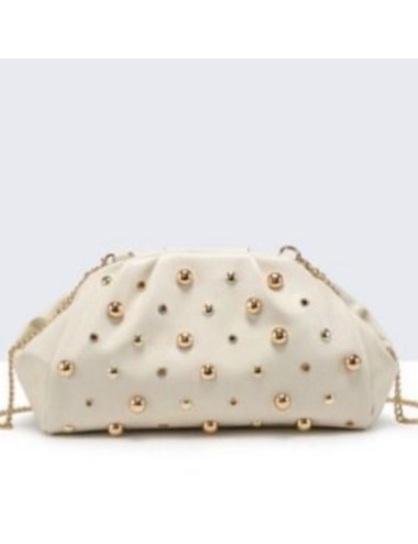 BOLSO DE MANO PERLAS ORO...