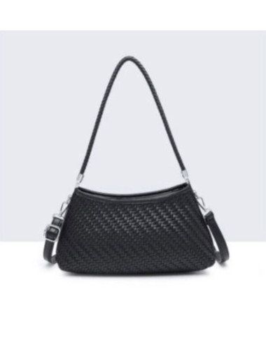 BOLSO BANDOLERA TRENZADO NEGRO