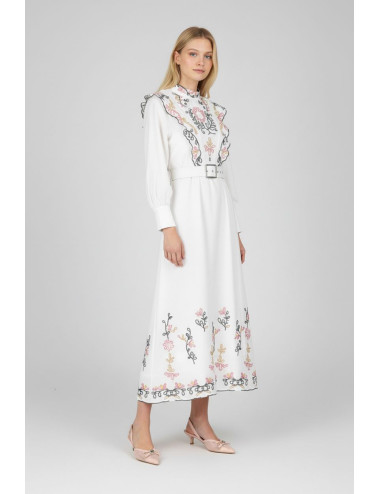 VESTIDO BORDADOS FLORALES...