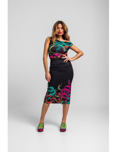 TOP ASIMÉTRICO NEGRO Y...