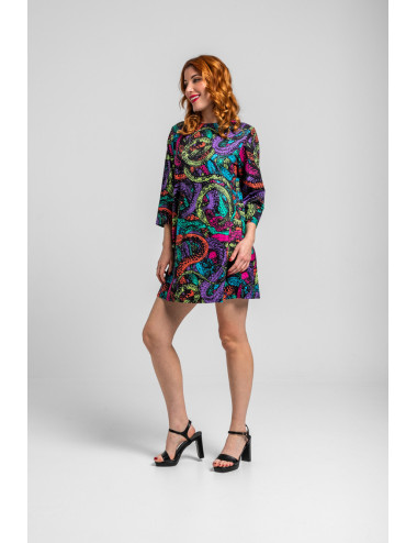 VESTIDO CORTE A MEDIA MANGA...