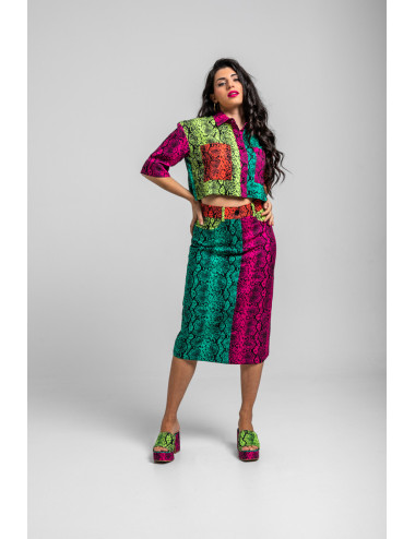 FALDA MIDI JEANS SERPIENTES...