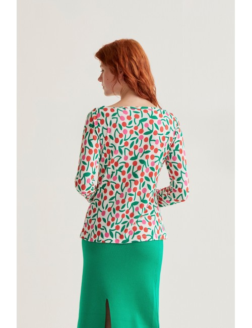 CAMISETA CON ESTAMPADO GUINDA